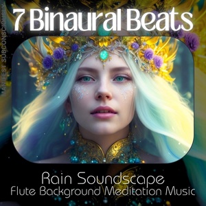 Обложка для Manifest Subconsciously - Lambda Binaural Beats with Rain Soundscape and Flute Background Meditation Music
